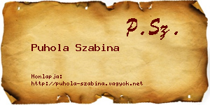 Puhola Szabina névjegykártya