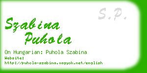 szabina puhola business card